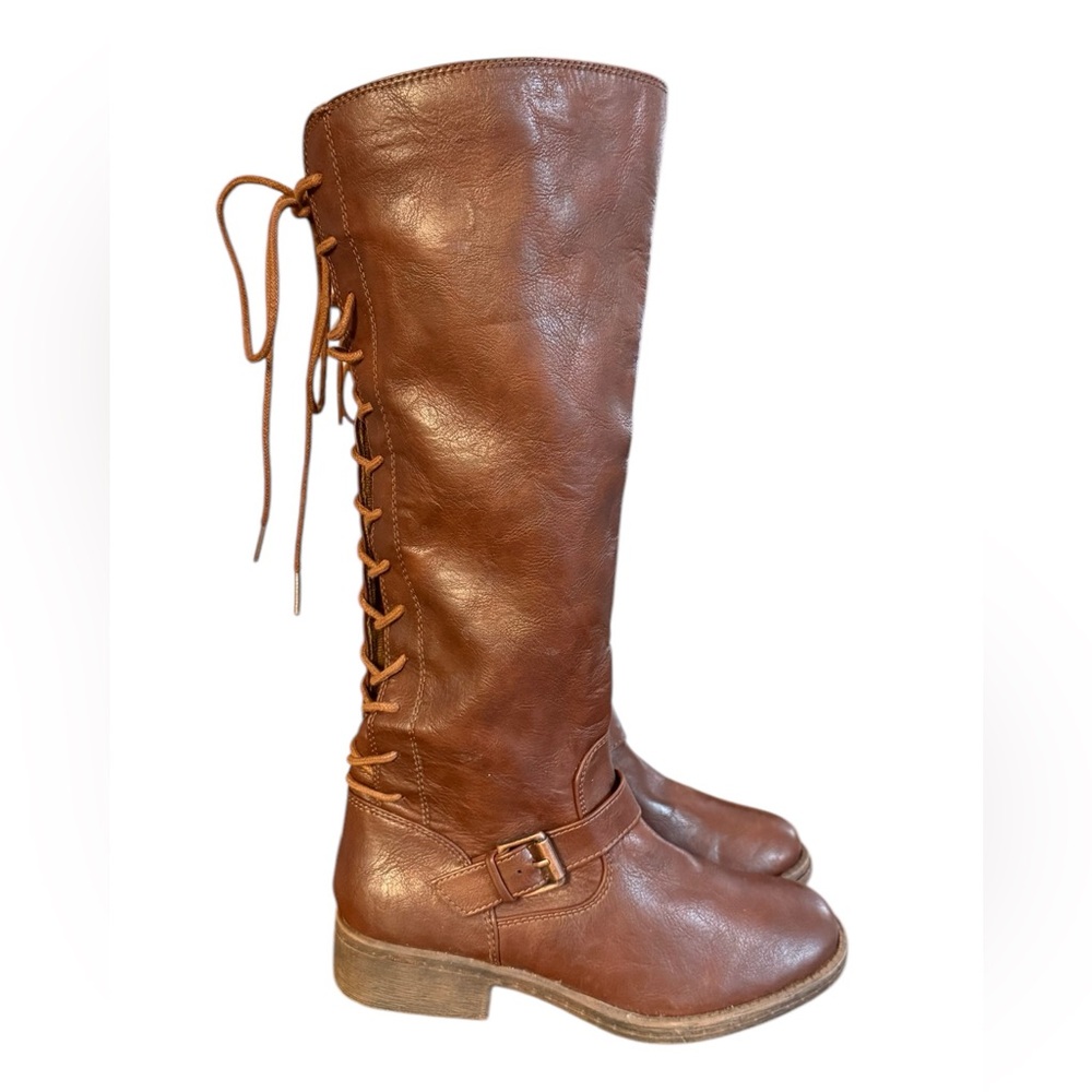 Sofft Brown Lace Up Boots adjustable calf Women’s Size 7.5 M